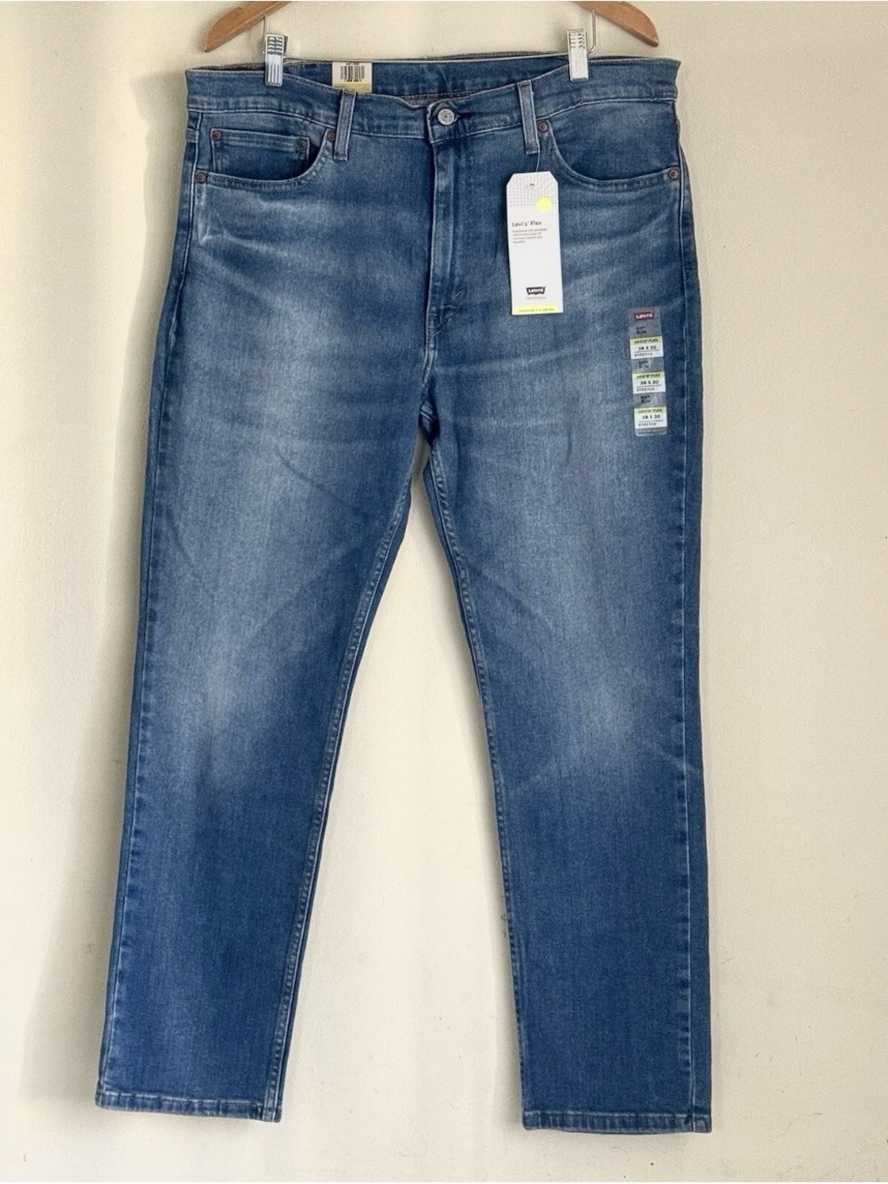 NWT Levi's Flex 511 Slim Fit Jeans Men's Size 38X30 Medium Wash Blue Denim